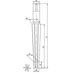 Alargador para Pinos - Med. 50 Mm - Dente Reto, Conicidade 1:50, Haste Cilíndrica, Corte À Direita - - 3