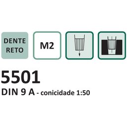Alargador para Pinos - Med. 50 Mm - Dente Reto, Conicidade 1:50, Haste Cilíndrica, Corte À Direita - - 4