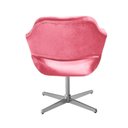 Ver imagem 5 de Poltrona Zara Giratória Base Metal Suede Rosa 280 Bella Decor