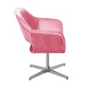 Ver imagem 4 de Poltrona Zara Giratória Base Metal Suede Rosa 280 Bella Decor