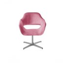Ver imagem 1 de Poltrona Zara Giratória Base Metal Suede Rosa 280 Bella Decor