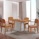 Ver imagem 1 de Mesa de Jantar Diane 120cm Tampo Mdf Laminado com 4 Cadeiras Copper Moderna Mobília