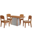 Ver imagem 2 de Mesa de Jantar Diane 120cm Tampo Mdf Laminado com 4 Cadeiras Copper Moderna Mobília