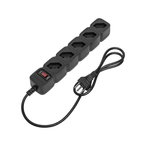 Regua Tomada Filtro De Linha Protetor Eletronico Energia Intelbras Epe 205 5 Tomadas Preto