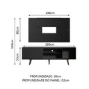 Ver imagem 3 de Rack Madesa Dubai com Pés e Painel para Tv até 58 Polegadas - Preto/rustic 8nd8