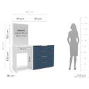 Ver imagem 3 de Cômoda Penteadeira Madri 4 Gavetas c/ Espelho 149x160cm Azul/Branco 250806