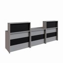 Ver imagem 4 de Balcão de Recepção Kit 2 Altos 1 Baixo MDP Cinza Sagrado com Preto F5 Office