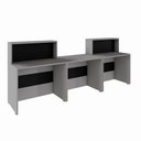 Ver imagem 5 de Balcão de Recepção Kit 2 Altos 1 Baixo MDP Cinza Sagrado com Preto F5 Office