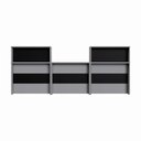 Ver imagem 3 de Balcão de Recepção Kit 2 Altos 1 Baixo MDP Cinza Sagrado com Preto F5 Office