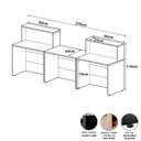 Ver imagem 2 de Balcão de Recepção Kit 2 Altos 1 Baixo MDP Cinza Sagrado com Preto F5 Office