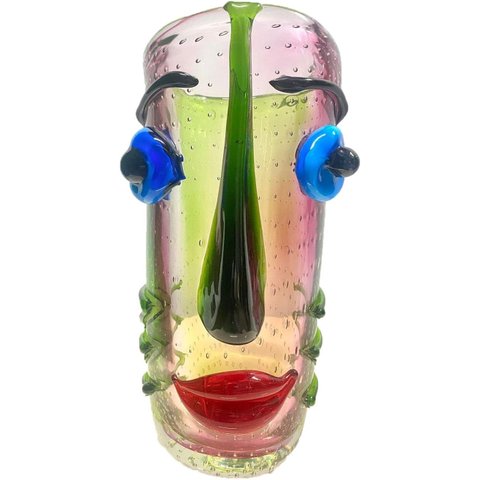 Vaso Murano Colorido Peça de Decoração Sala Mesa com 30cm