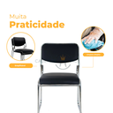 Ver imagem 3 de Cadeira de Escritório Interlocutor Eventos Moderna com Base Fixa Dakkar Pretas