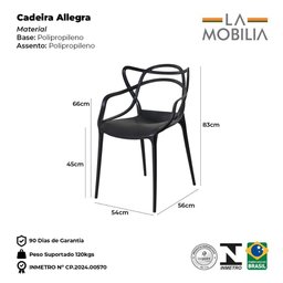 Conjunto 6 Cadeiras Allegra Preto - 7