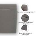 Ver imagem 4 de Cabeceira Cama Box Casal Moderna Estofada Cinza Clean 140cm