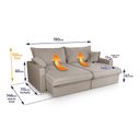 Ver imagem 2 de Sofá Cama Lume sem Caixa 1,90m Linho Marrom - King House