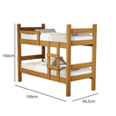 Ver imagem 2 de Beliche Solteiro Leticia Nature de Mdf para Quarto com 2 Colchões 188x88 Incluso
