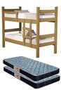 Ver imagem 1 de Beliche Solteiro Leticia Nature de Mdf para Quarto com 2 Colchões 188x88 Incluso