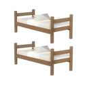 Ver imagem 6 de Beliche Solteiro Leticia Nature de Mdf para Quarto com 2 Colchões 188x88 Incluso