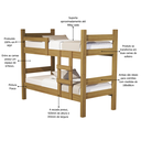 Ver imagem 4 de Beliche Solteiro Leticia Nature de Mdf para Quarto com 2 Colchões 188x88 Incluso