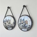 Ver imagem 5 de Kit 2 Espelhos Redondo Adnet Alça 60cm Suporte Premium Luxo - Preto Alça Preta