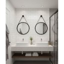 Ver imagem 1 de Kit 2 Espelhos Redondo Adnet Alça 60cm Suporte Premium Luxo - Preto Alça Preta