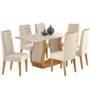 Ver imagem 2 de Mesa de Jantar Retangular Flora com 6 Cadeiras Iza Mel/blonde/bege - Casa Giulia
