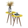 CONJUNTO DE MESAS LATERAL E APOIO BIA AMARELO - HUMAGUI MOVEIS - 1