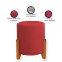 Ver imagem 2 de Puff Orgânico Veludo Thor com Pés de Madeira - 7 Decor Vermelho