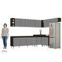 Ver imagem 5 de Armário de Cozinha Modulado de Canto 8 Peças Cp25 Balcão sem Tampo Preto/cinza - Lumil Lumil Móveis