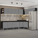 Ver imagem 2 de Armário de Cozinha Modulado de Canto 8 Peças Cp25 Balcão sem Tampo Preto/cinza - Lumil Lumil Móveis