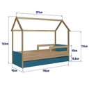 Ver imagem 2 de Cama Montessoriana Infantil Estilo Casinha com Cama Auxiliar Cor:aveiro Oak com Azul Secreto