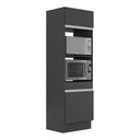 Ver imagem 1 de Paneleiro com Rodapé 2 Portas para Forno e Microondas Veneza Multimóveis Mp2116.898 Preto/branco