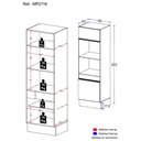Ver imagem 3 de Paneleiro com Rodapé 2 Portas para Forno e Microondas Veneza Multimóveis Mp2116.898 Preto/branco