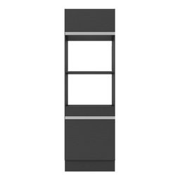 Paneleiro com Rodapé 2 Portas para Forno e Microondas Veneza Multimóveis MP2116.898 Preto/Branco - 5