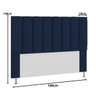 Cabeceira Estofada Cama Casal 140cm Carla Suede Azul Marinho - 2