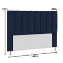 Ver imagem 2 de Cabeceira Estofada Cama Casal 140cm Carla Suede Azul Marinho