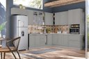 Ver imagem 2 de Cozinha Modulada Americana 01 Cinza - Henn