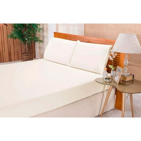Jogo De Cama Queen Ponto Palito Elegance 3 Peças 180F:PALHA