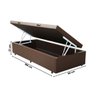 Base Box Baú Solteiro Sintético Marrom + Colchão Molas Bonnel Solteiro - Castor - Class Tecnopedic O - 3