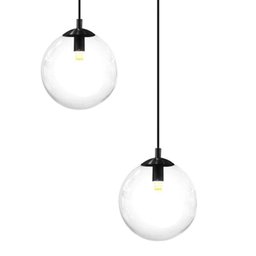 Pendente Hera Triplo na Cor Preto com Globos Transparentes para 3 Lâmpadas G9 de Led - 3
