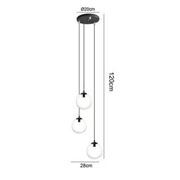 Pendente Hera Triplo na Cor Preto com Globos Transparentes para 3 Lâmpadas G9 de Led - 4