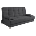 Ver imagem 1 de Sofá Cama 193 Cm Veludo Pés Plástico Cromado Grafite