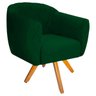Poltrona Grazi Base Giratória de Madeira Suede Recepção Escritório Sala De Estar - 2