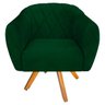 Poltrona Grazi Base Giratória de Madeira Suede Recepção Escritório Sala De Estar - 1