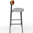 Ver imagem 7 de Kit 05 Banquetas Alta Cozinha Sala Jantar Aço Milão L02 Couríssimo Whisky Linho Cinza - Lyam Decor
