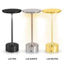 Ver imagem 5 de Luminária de Mesa Touch Candeeiro LED sem Fio Recarregável Grande Prata