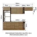 Ver imagem 4 de Armário de Cozinha Completa 290cm Rustic Stella Madesa 02