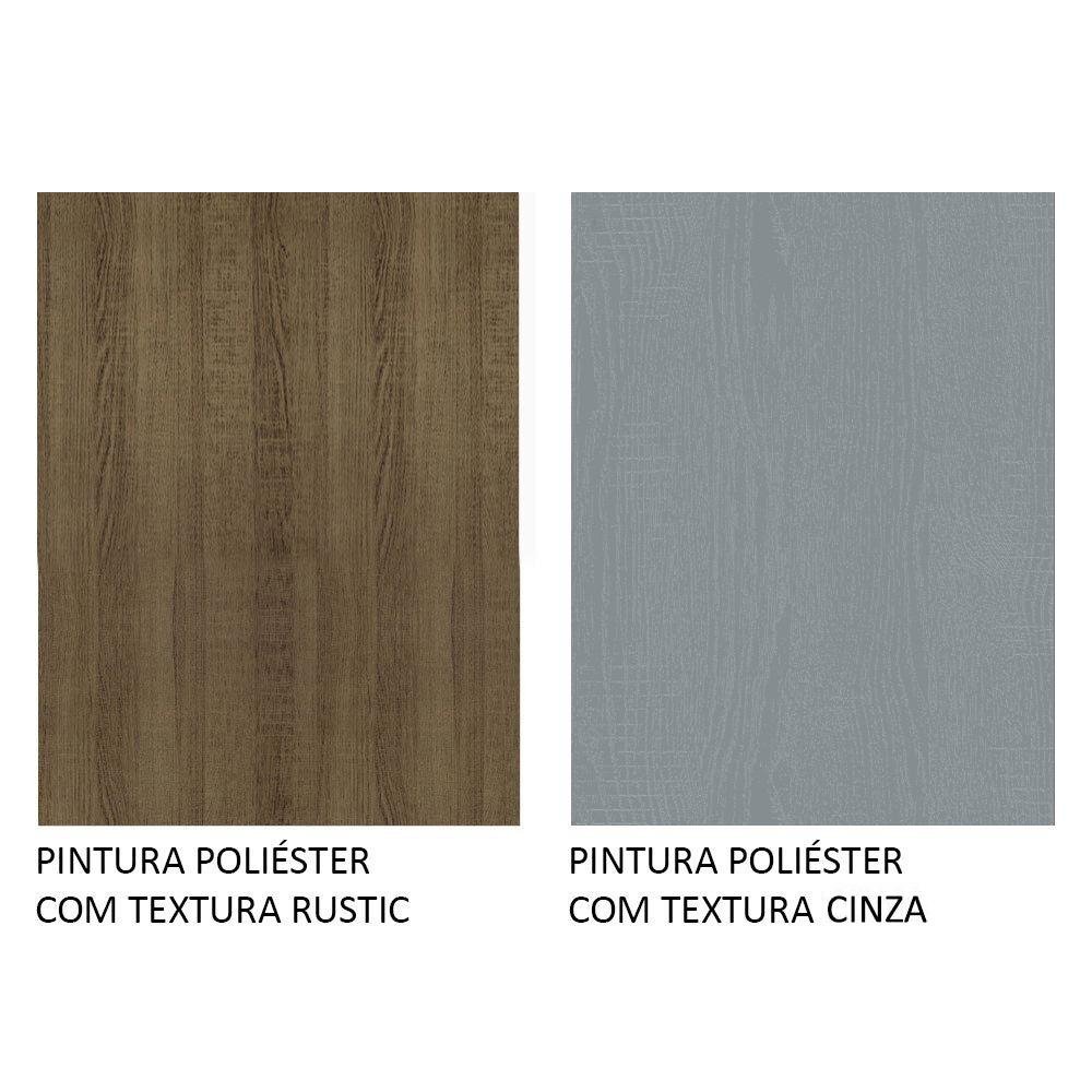 Guarda-roupa Solteiro 2 Portas de Correr com Espelho 4 Gavetas Rustic/cinza Vivare Plus Madesa - 10