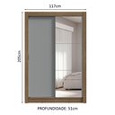 Ver imagem 4 de Guarda-roupa Solteiro 2 Portas de Correr com Espelho 4 Gavetas Rustic/cinza Vivare Plus Madesa