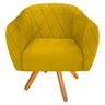 Poltrona Grazi Base Giratória de Madeira Suede - 1